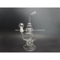 Hot Sale Glass Baby Cake Smoking Pipe Recycler Oil Rig with 14.5mm Joint and Inliner Perc